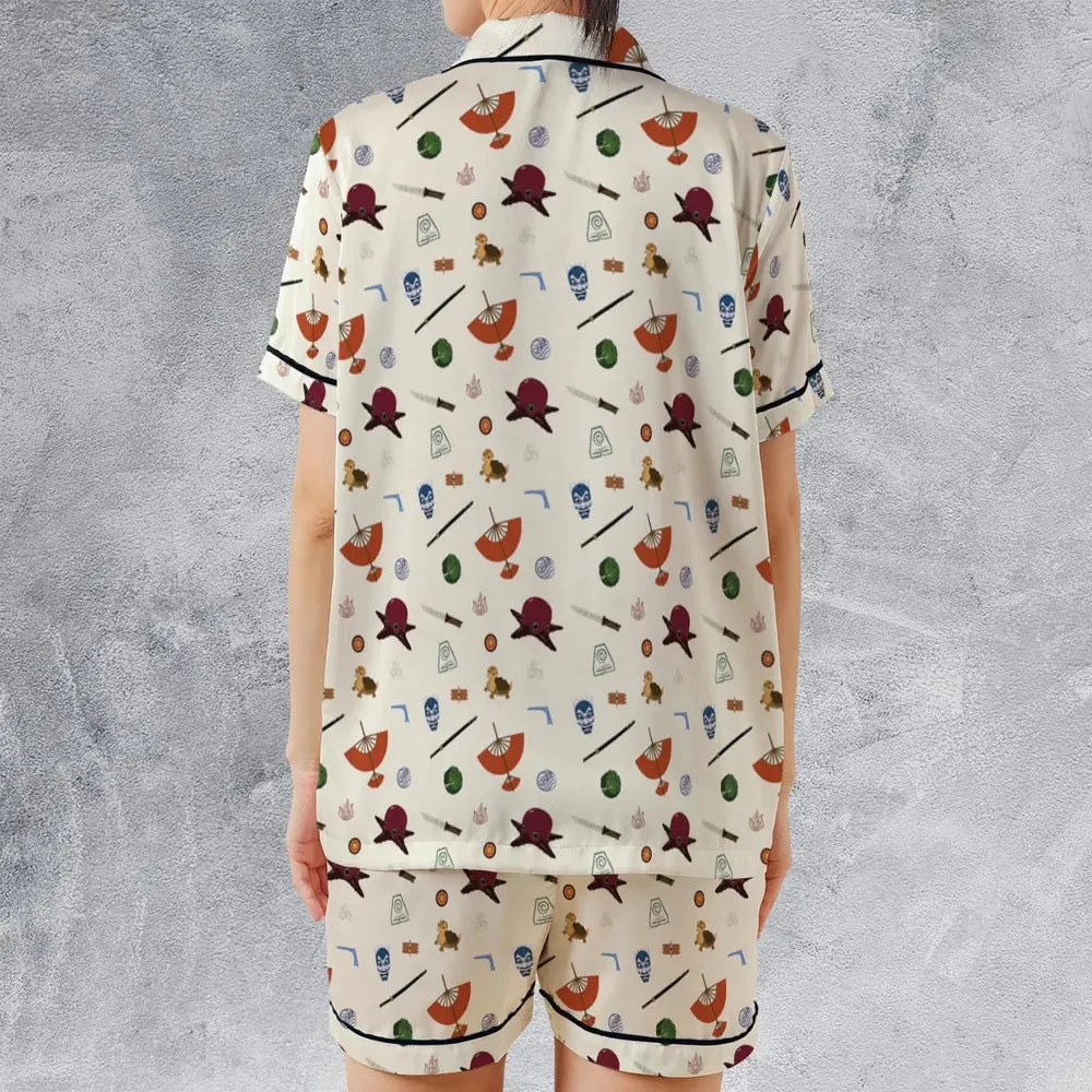 Avatar The Last Airbender Medley Pattern Satin Short-Sleeve Pajamas Set - 2