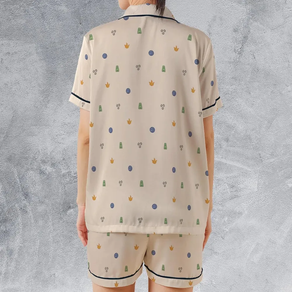 Avatar The Last Airbender Four Elements Pattern Satin Short-Sleeve Pajamas Set - 2
