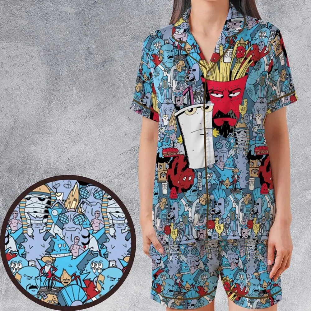 Aqua Teen Hunger Force Satin Short-Sleeve Pajamas Set - 1