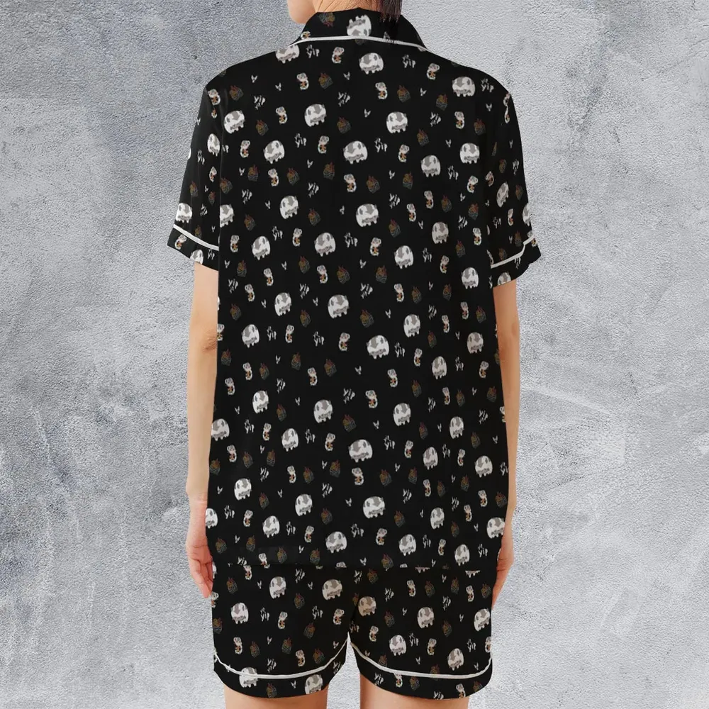 Appa Yip Yip Avatar Pattern Satin Short-Sleeve Pajamas Set - 2