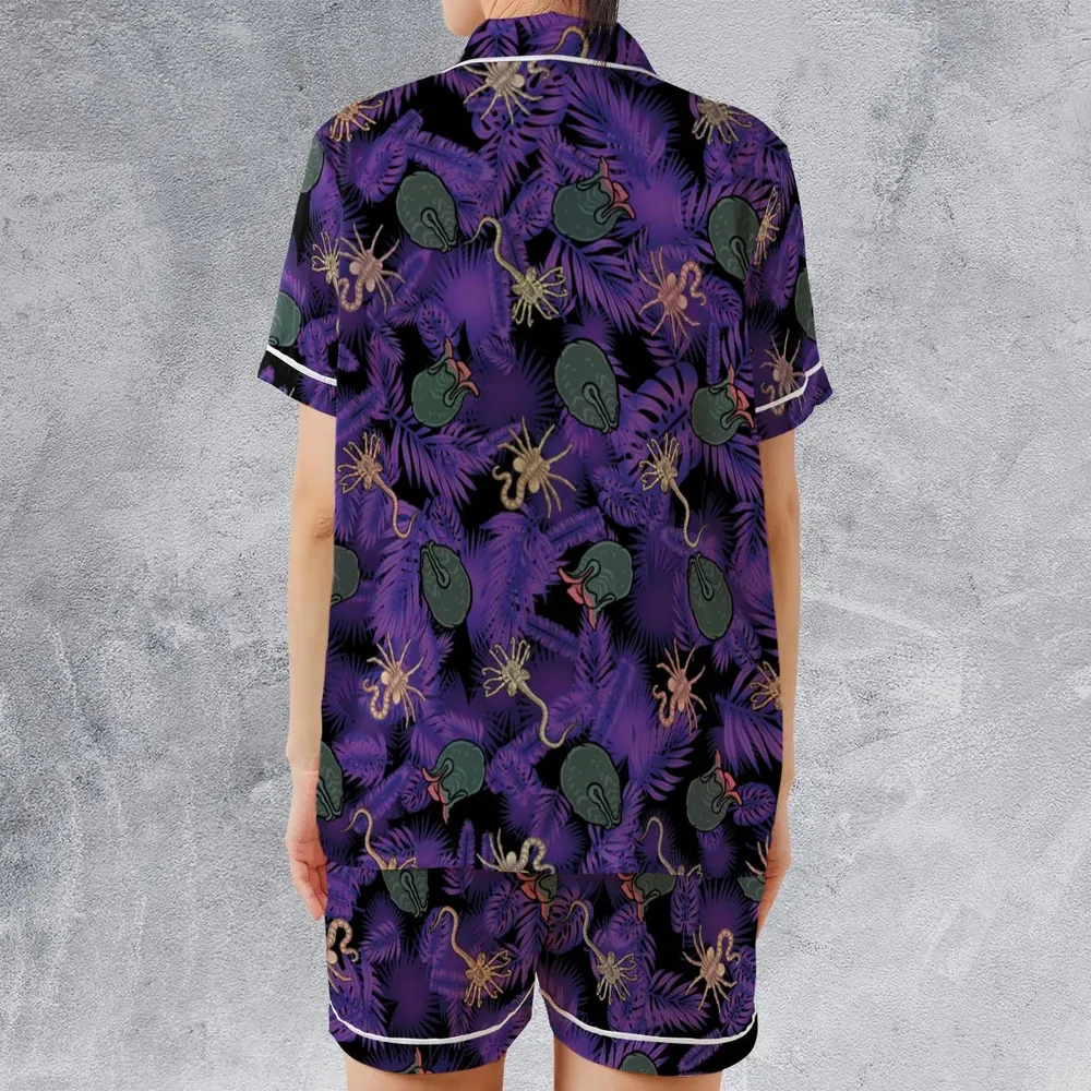 Alien Facehugger Ovomorph Satin Short-Sleeve Pajamas Set - 2