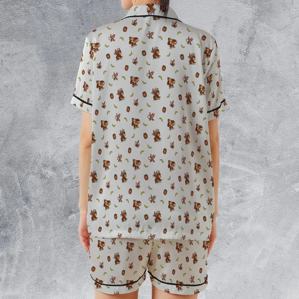 Nintendo Donkey Kong Characters Pattern Satin Short-Sleeve Pajamas Set - 2