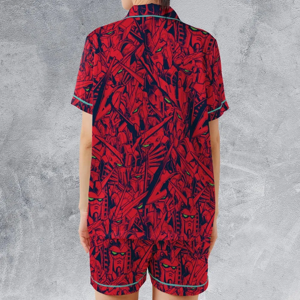 Gundam Camo Magenta Gundam Satin Short-Sleeve Pajamas Set - 2