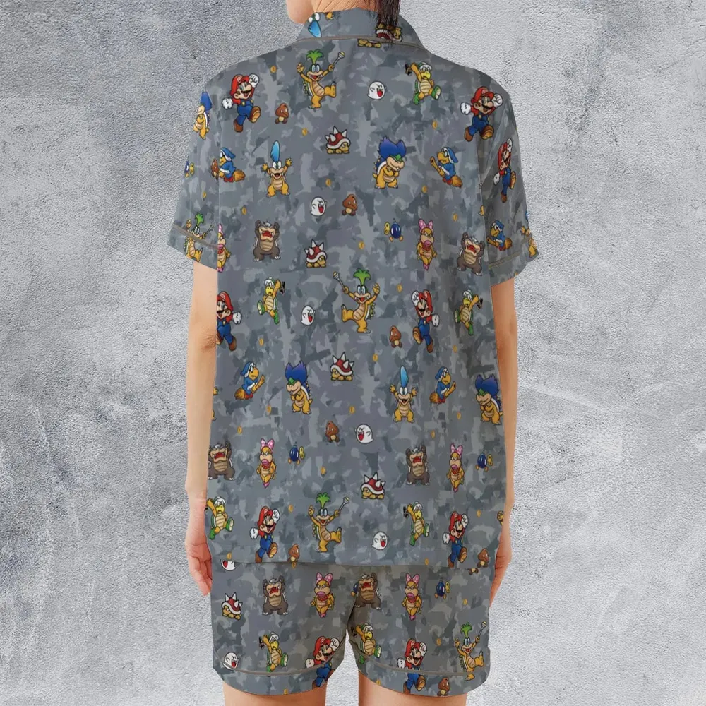 Super Mario Nintendo Video Game Satin Short-Sleeve Pajamas Set - 2
