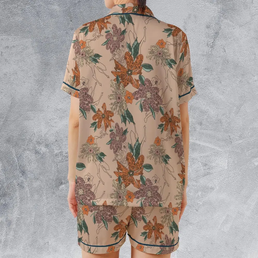 Star Wars Ships Floral Pattern Satin Short-Sleeve Pajamas Set - 2