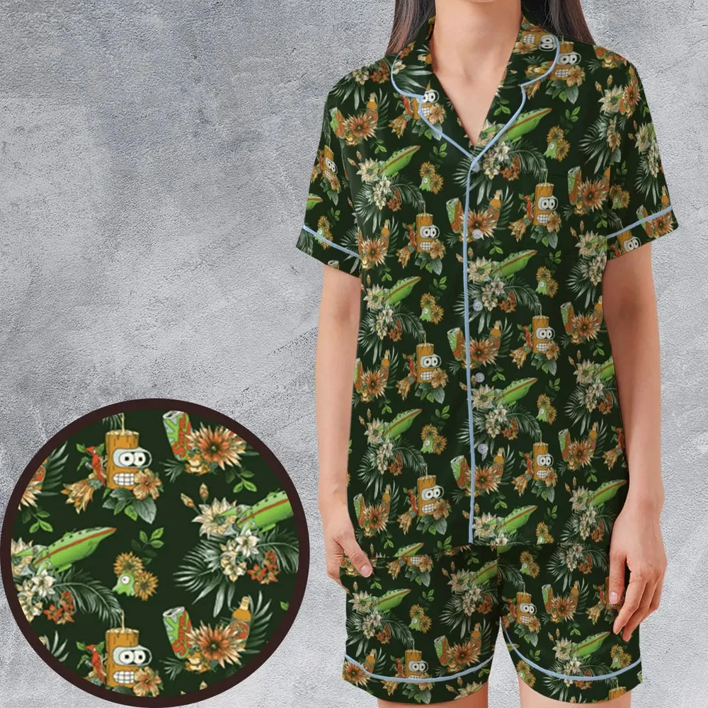The Year 3000 Bender Futurama Satin Short-Sleeve Pajamas Set - 1