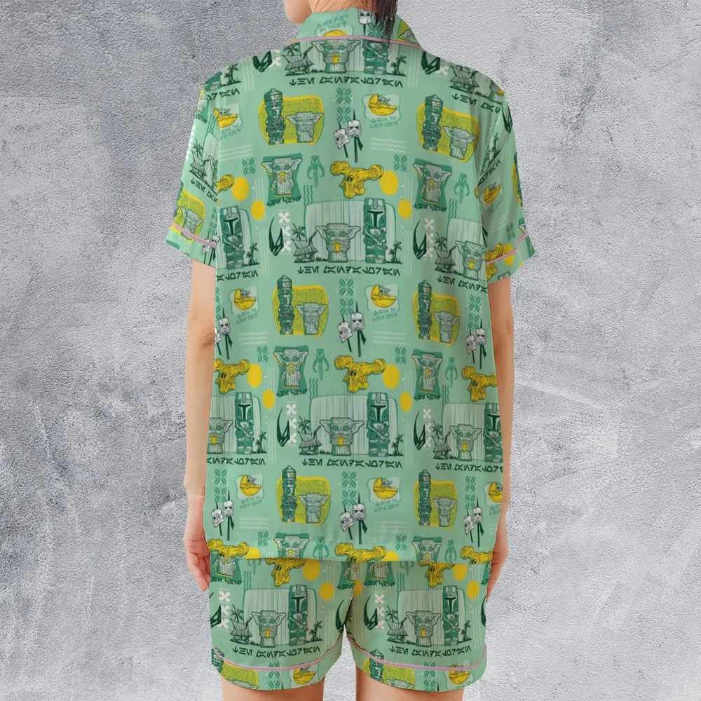 The Mandalorian Star Wars Aloha Satin Short-Sleeve Pajamas Set - 2