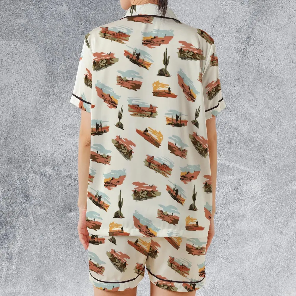 Wild West John Wayne Satin Short-Sleeve Pajamas Set - 2