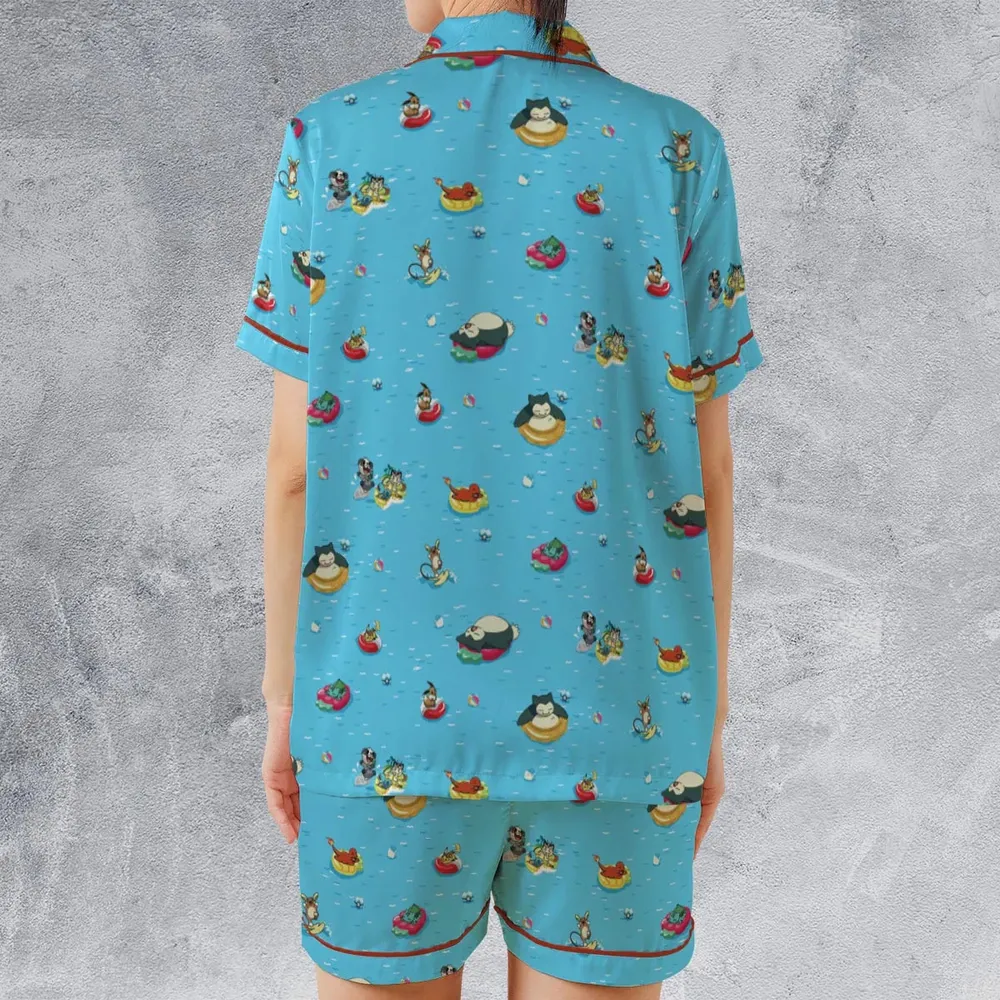 Pokemon Sunny Days Sea Swim Satin Short-Sleeve Pajamas Set - 2