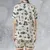 Satin Short-Sleeve Pajamas Set - LNJH345H - 2