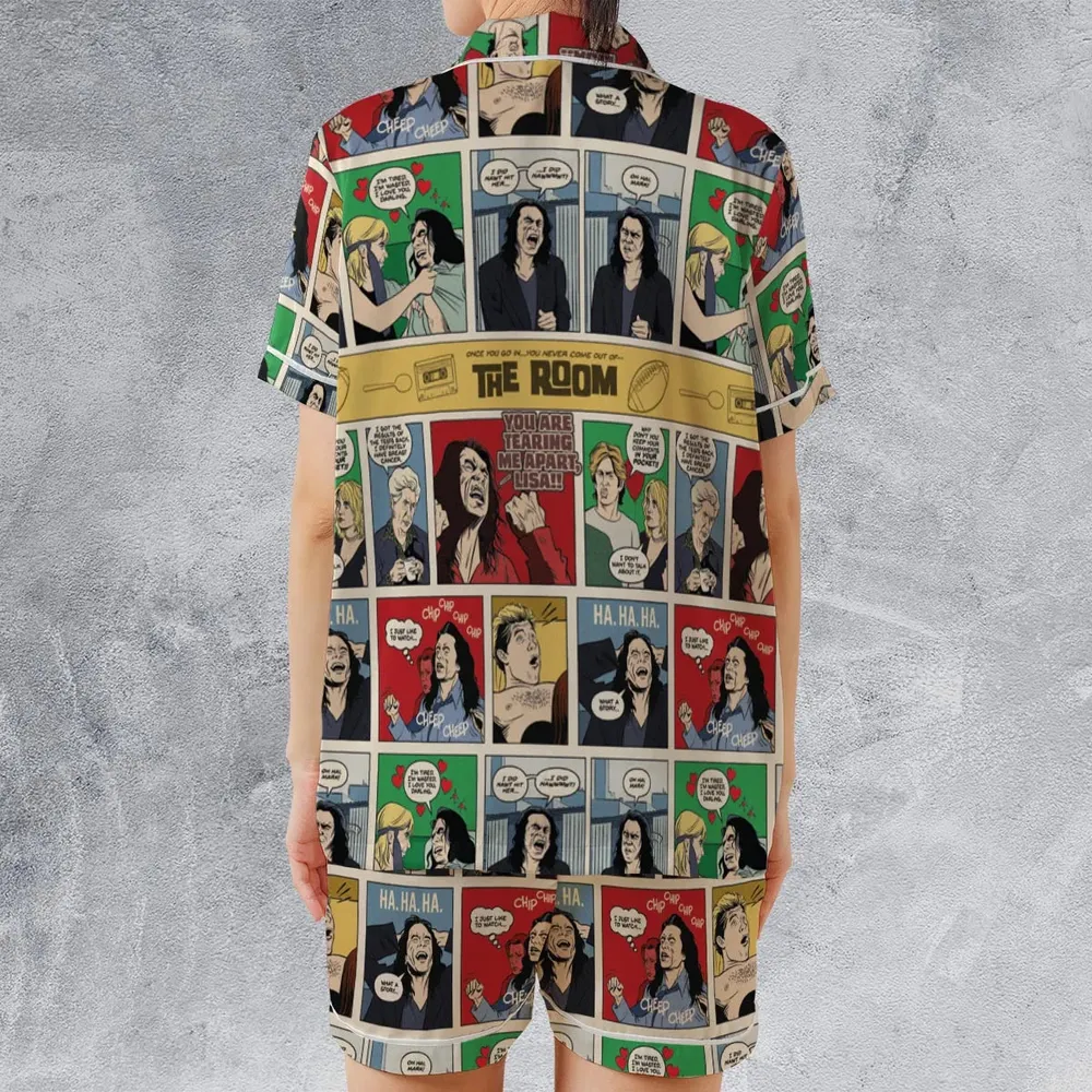 The Room Comic Style Satin Short-Sleeve Pajamas Set - 2