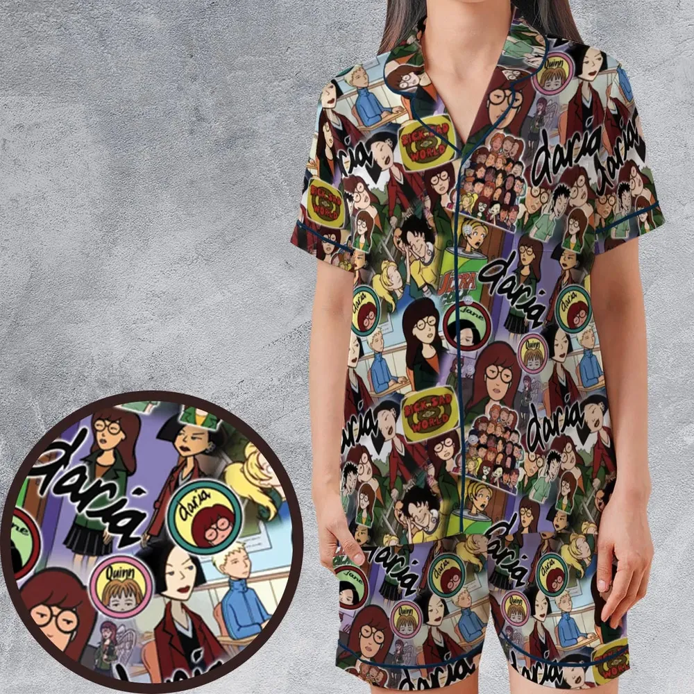 Sick Sad World Daria Satin Short-Sleeve Pajamas Set - 1