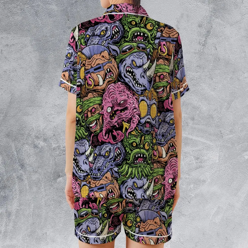 Nostalgic Villains Teenage Mutant Ninja Turtles Satin Short-Sleeve Pajamas Set - 2