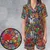 Satin Short-Sleeve Pajamas Set - QE5EFWVJ - 1