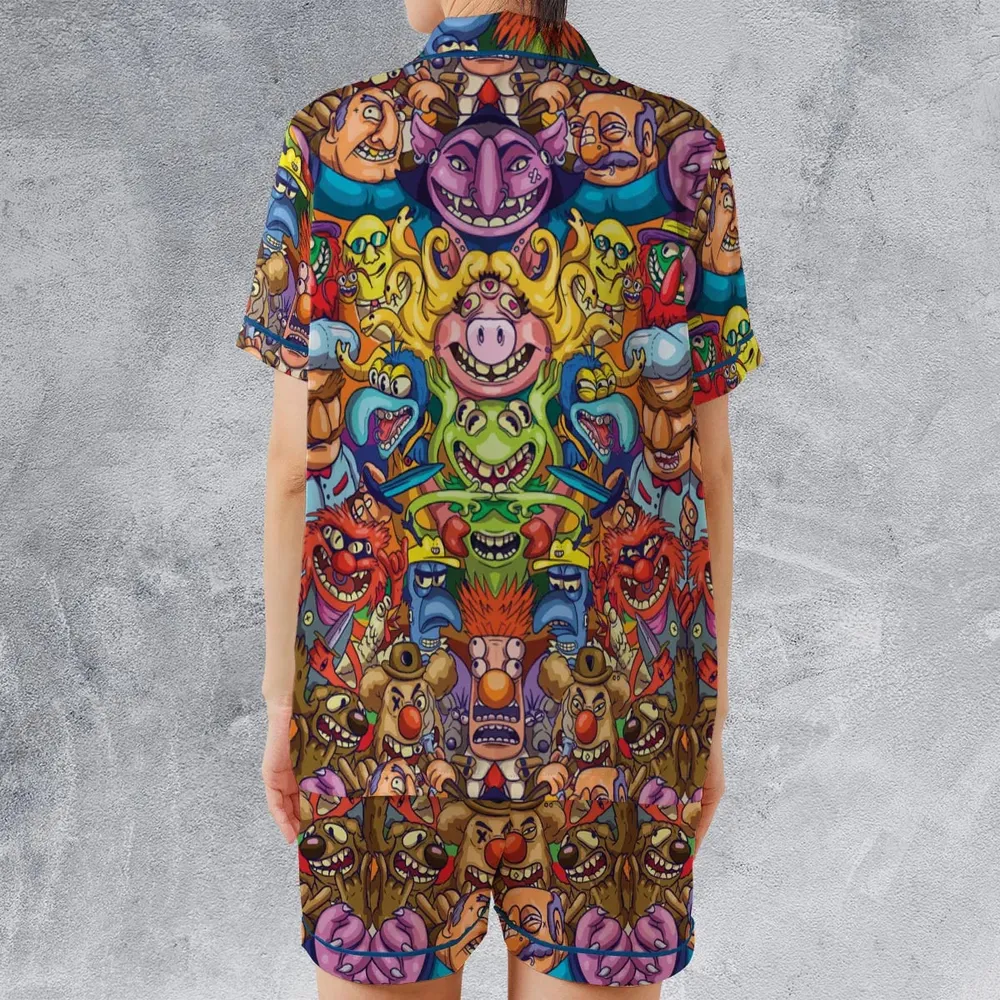 Monster Muppets The Muppets Characters Satin Short-Sleeve Pajamas Set - 2