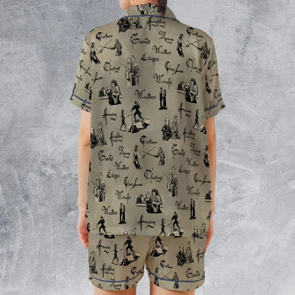 Hencing Fighting The Princess Bride Satin Short-Sleeve Pajamas Set - 2