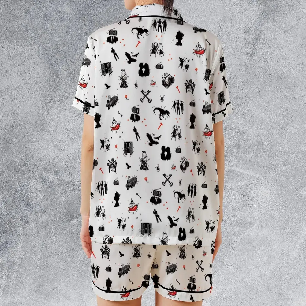 Legandary Bands Mashup Satin Short-Sleeve Pajamas Set - 2