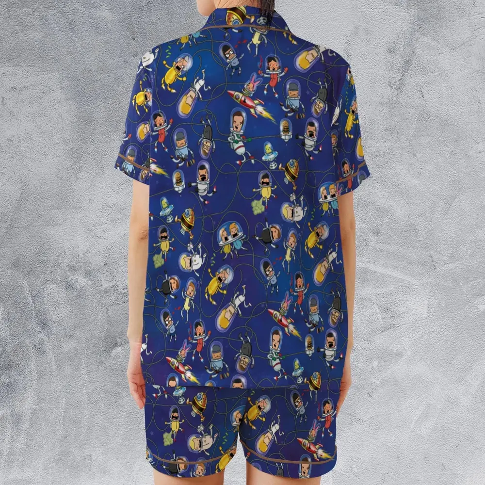 Outer Space Bob's Burgers Satin Short-Sleeve Pajamas Set - 2