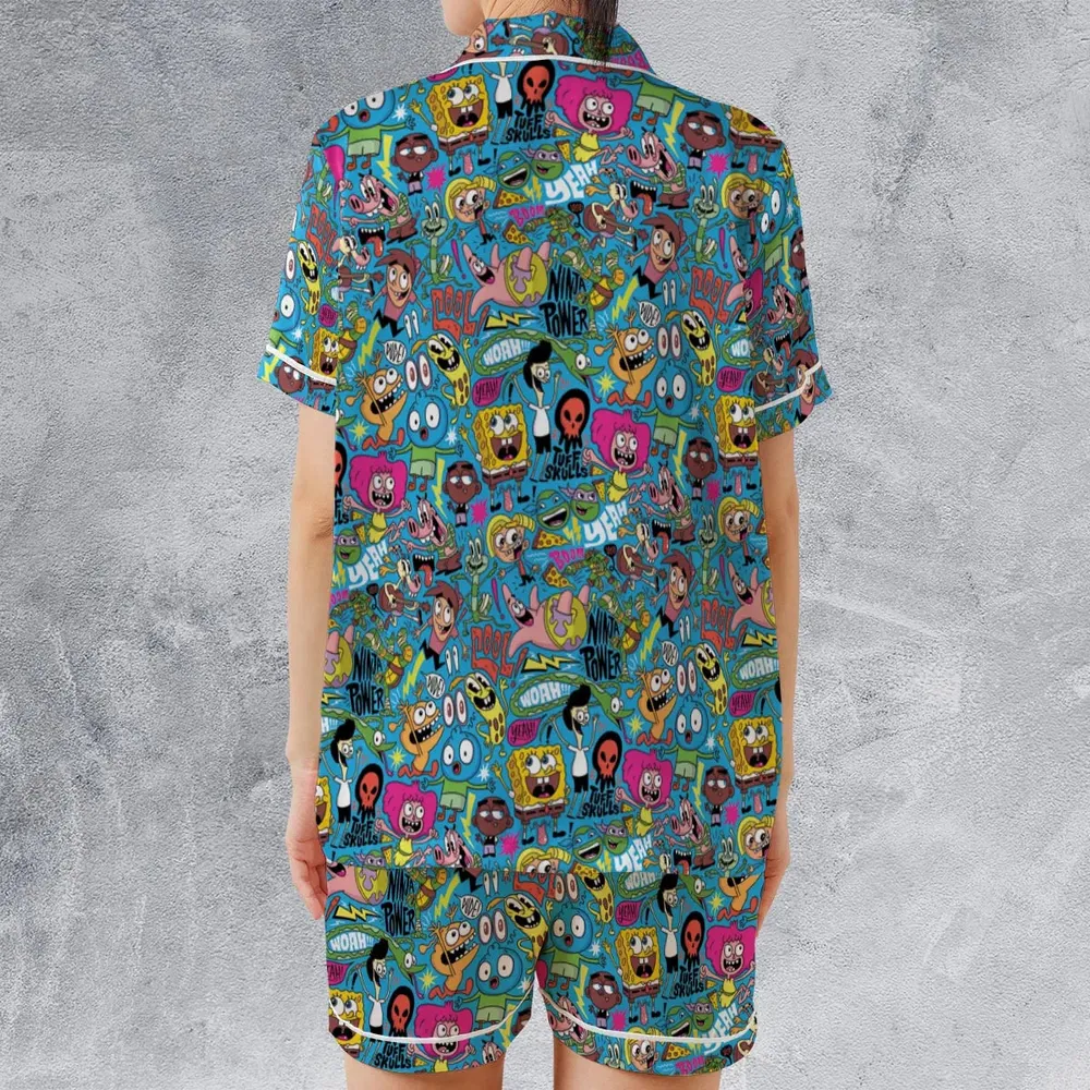 Nickelodeon's Characters Patterns Satin Short-Sleeve Pajamas Set - 2