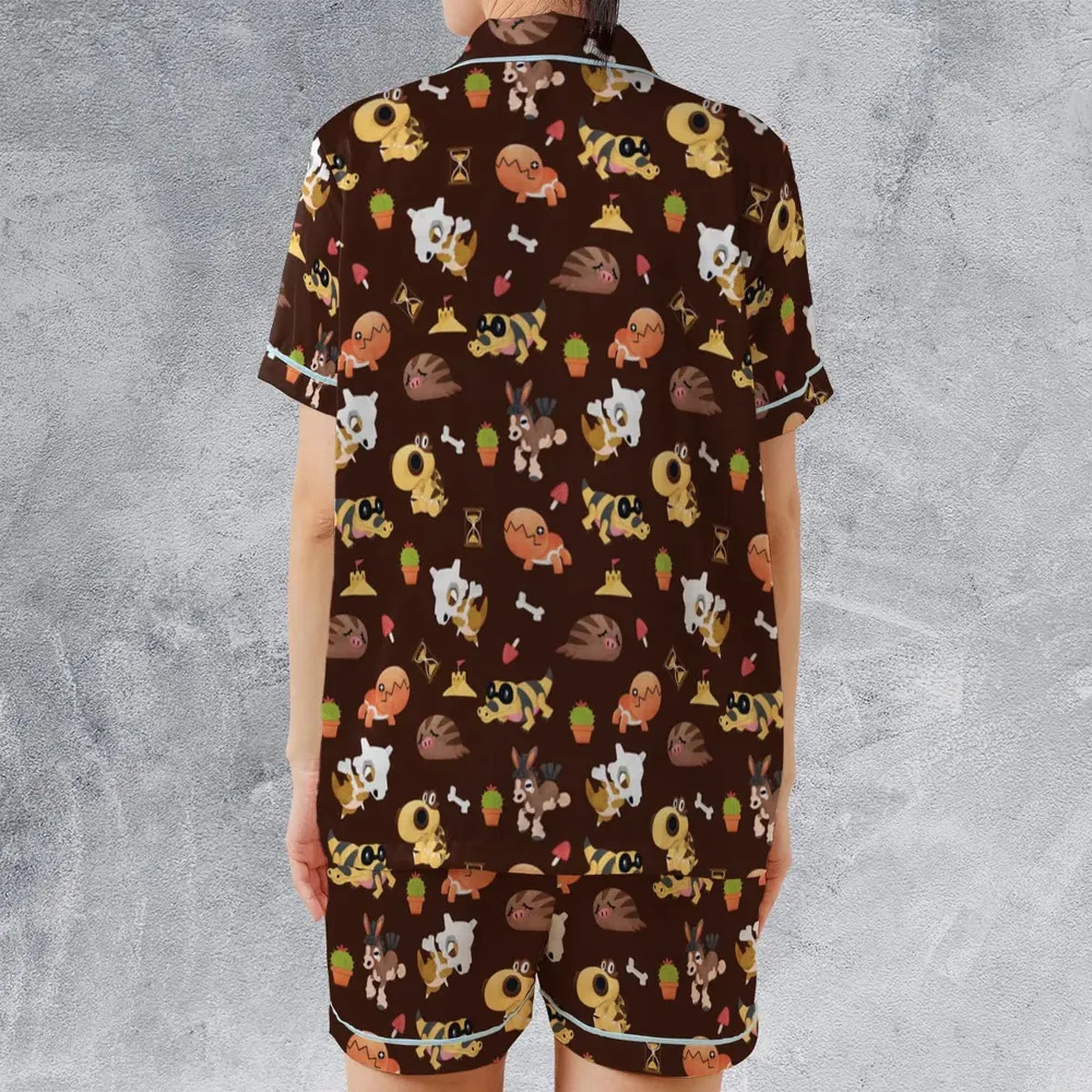 Ground Type Pokemon Pattern Satin Short-Sleeve Pajamas Set - 2
