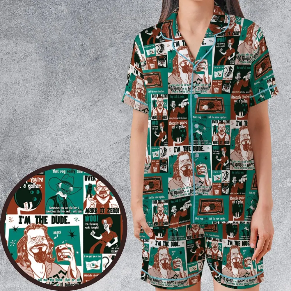I'm The Dude The Big Lebowski Satin Short-Sleeve Pajamas Set - 1