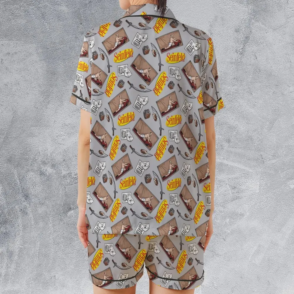 George Underwear Seinfeld Satin Short-Sleeve Pajamas Set - 2