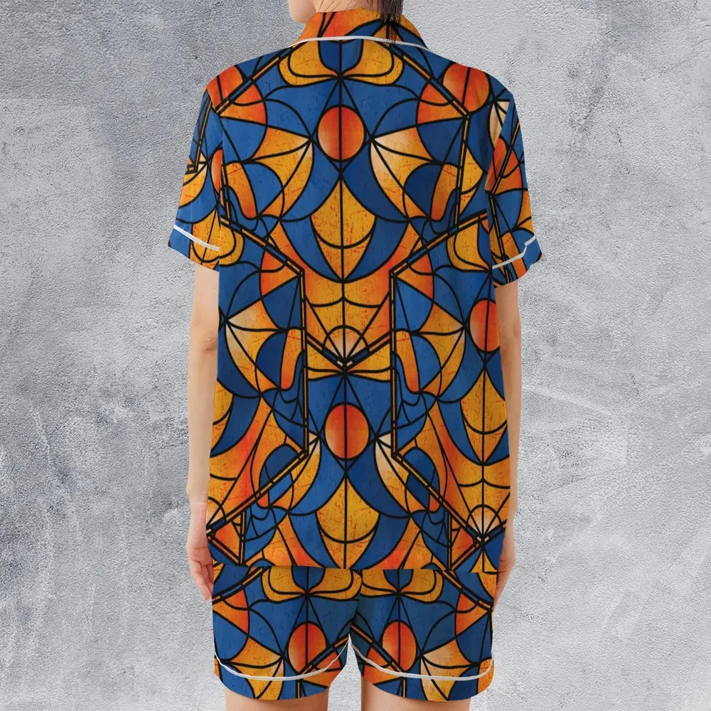 Stained Glass Star Trek Satin Short-Sleeve Pajamas Set - 2