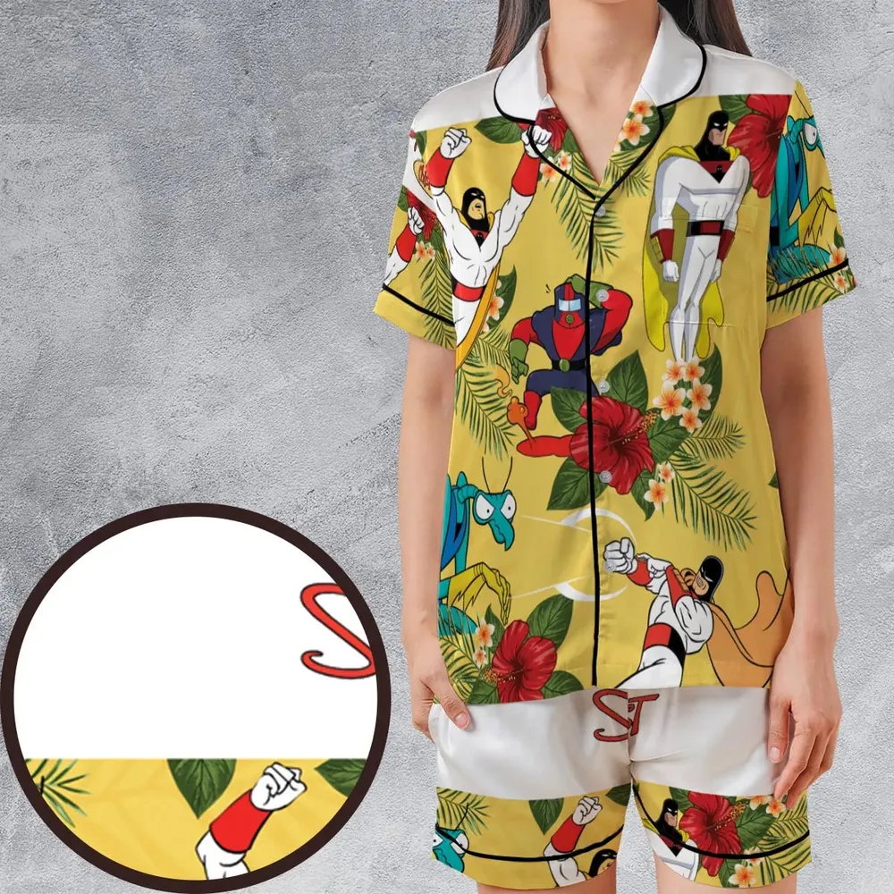 Space Ghost Coast to Coast Characters Satin Short-Sleeve Pajamas Set - 1