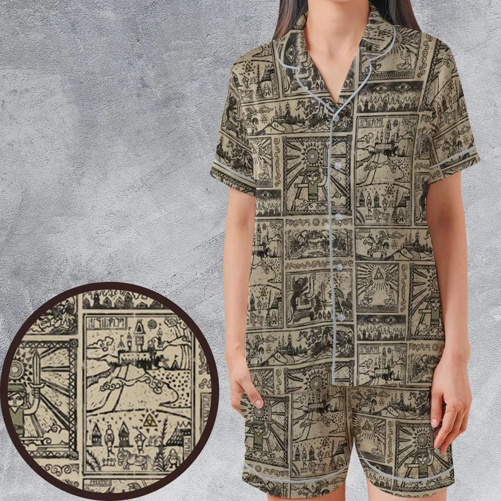Zelda Story Of The Hero Time Legend Satin Short-Sleeve Pajamas Set - 1