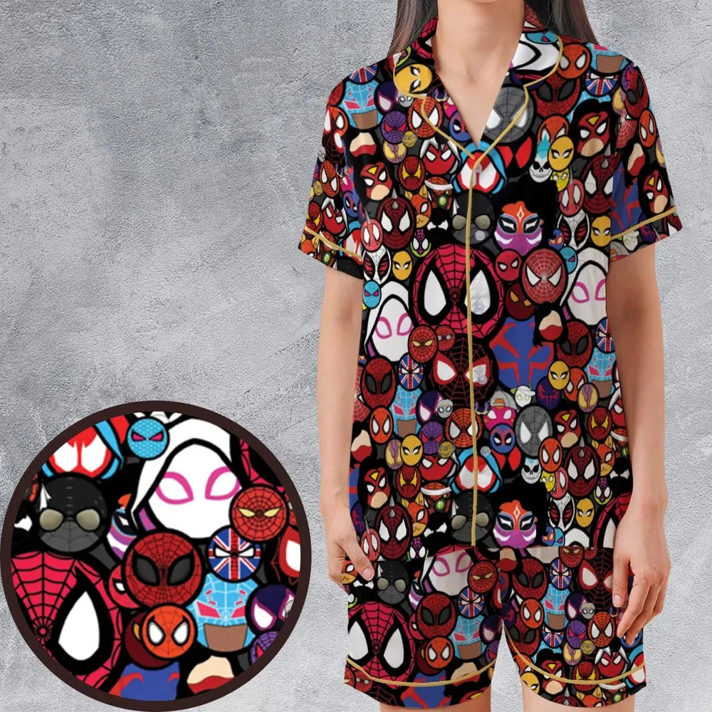 Spide-Mania Spider-Verse Satin Short-Sleeve Pajamas Set - 1