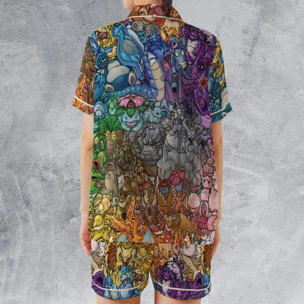 Rainbow Epic Pokemon Satin Short-Sleeve Pajamas Set - 2