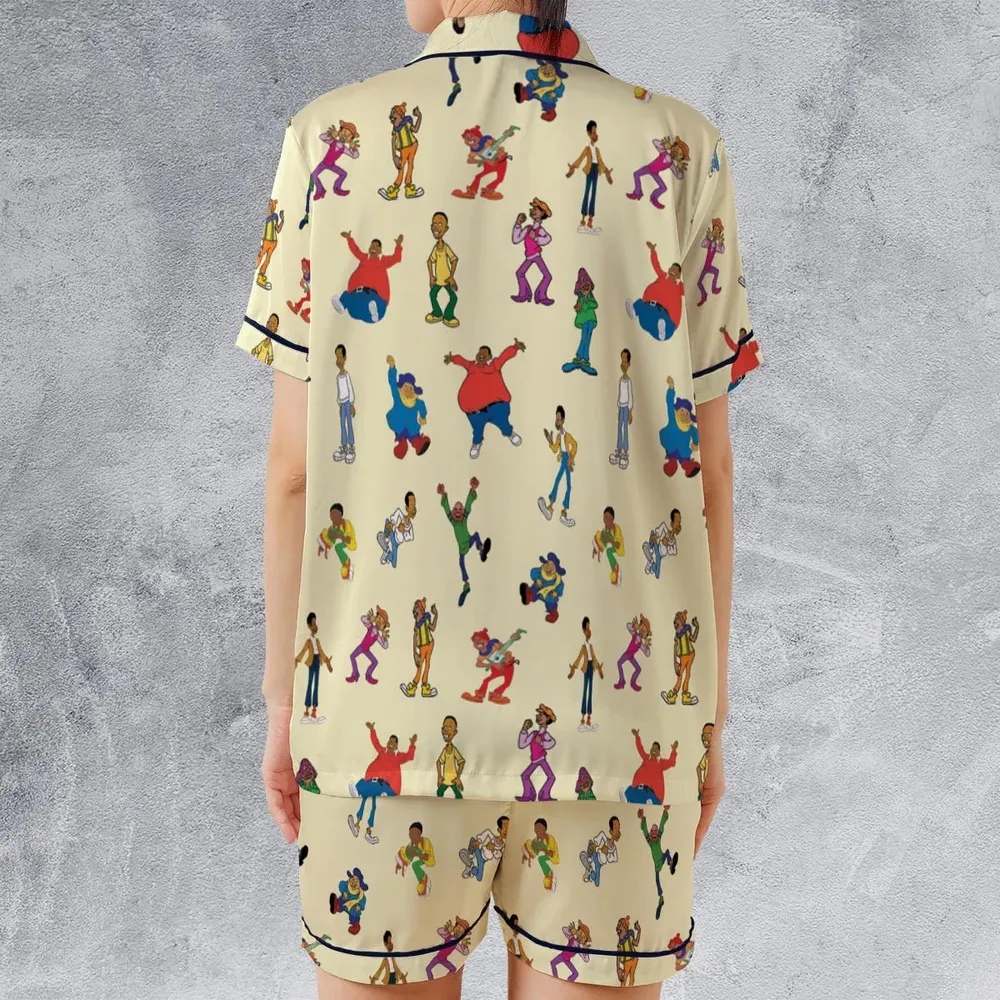 Fat Albert and the Cosby Kids Satin Short-Sleeve Pajamas Set - 2