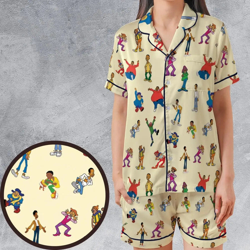 Fat Albert and the Cosby Kids Satin Short-Sleeve Pajamas Set - 1