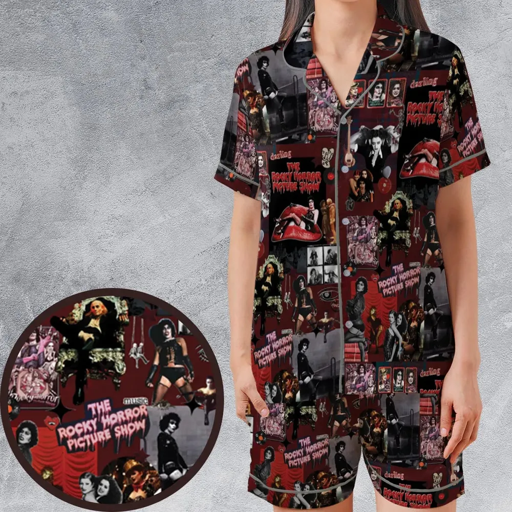 Frank-N-Furter The Rocky Horror Picture Show Satin Short-Sleeve Pajamas Set - 1