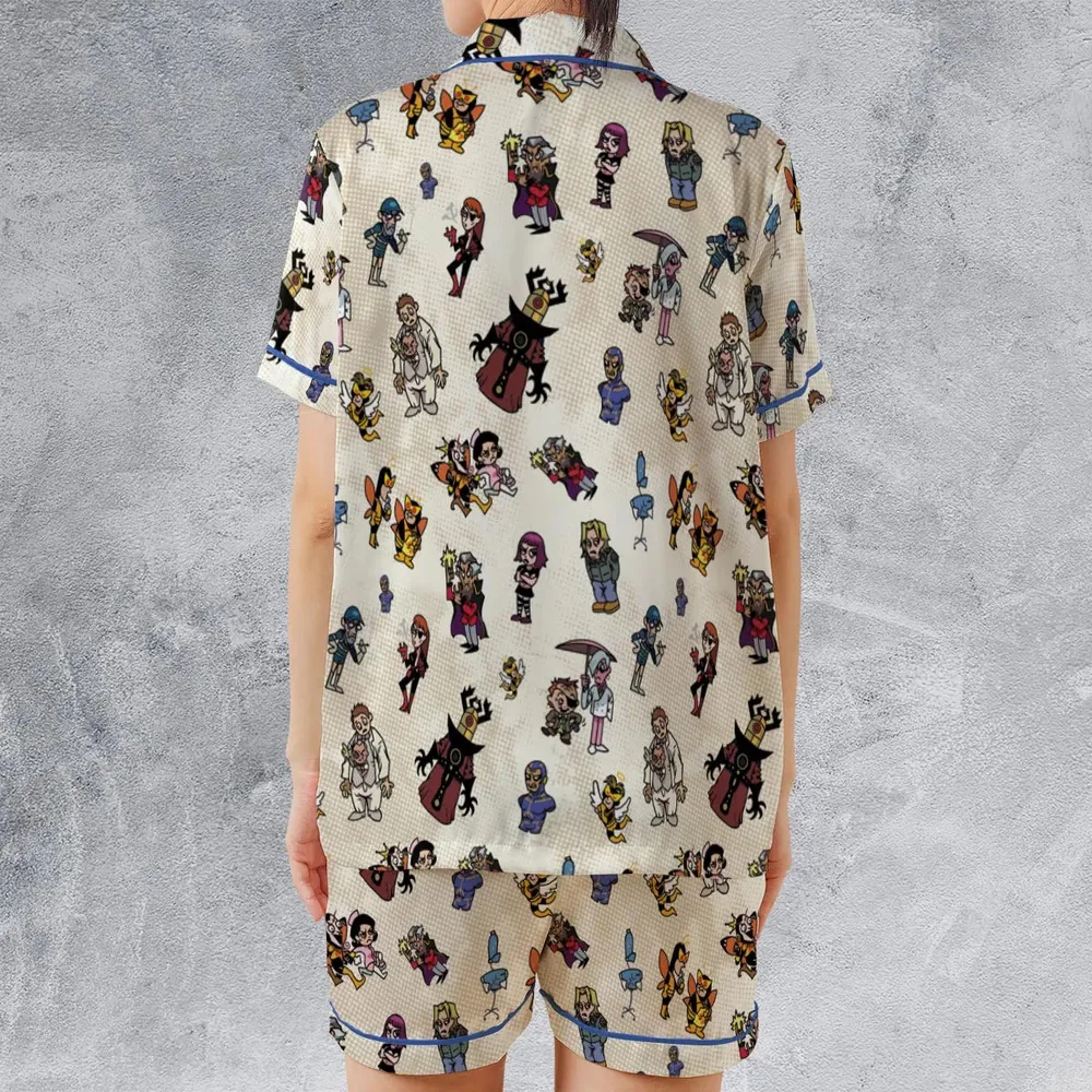V Is For Venture The Venture Bros Villains Satin Short-Sleeve Pajamas Set - 2