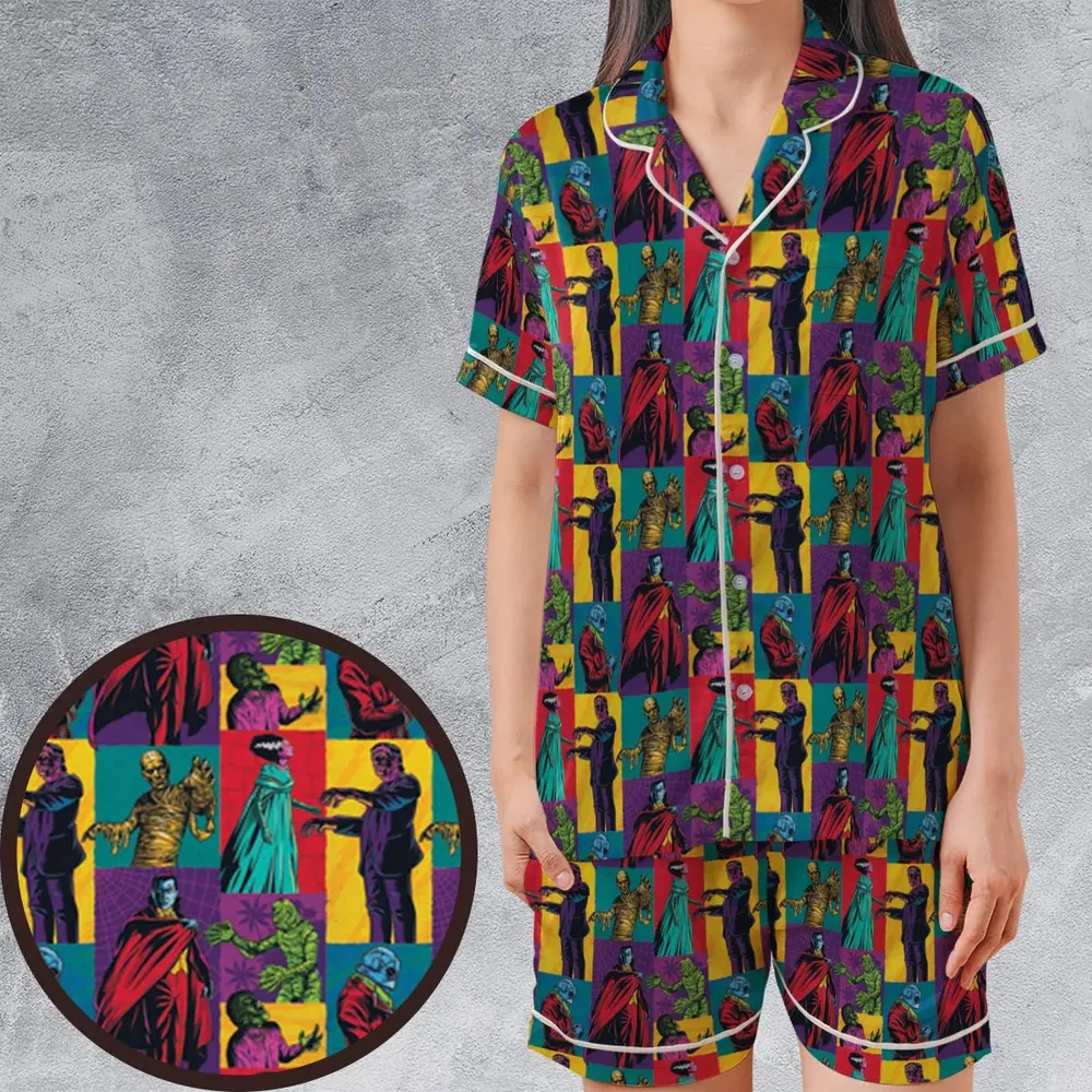 Monsterror Universal Classic Monsters Satin Short-Sleeve Pajamas Set - 1