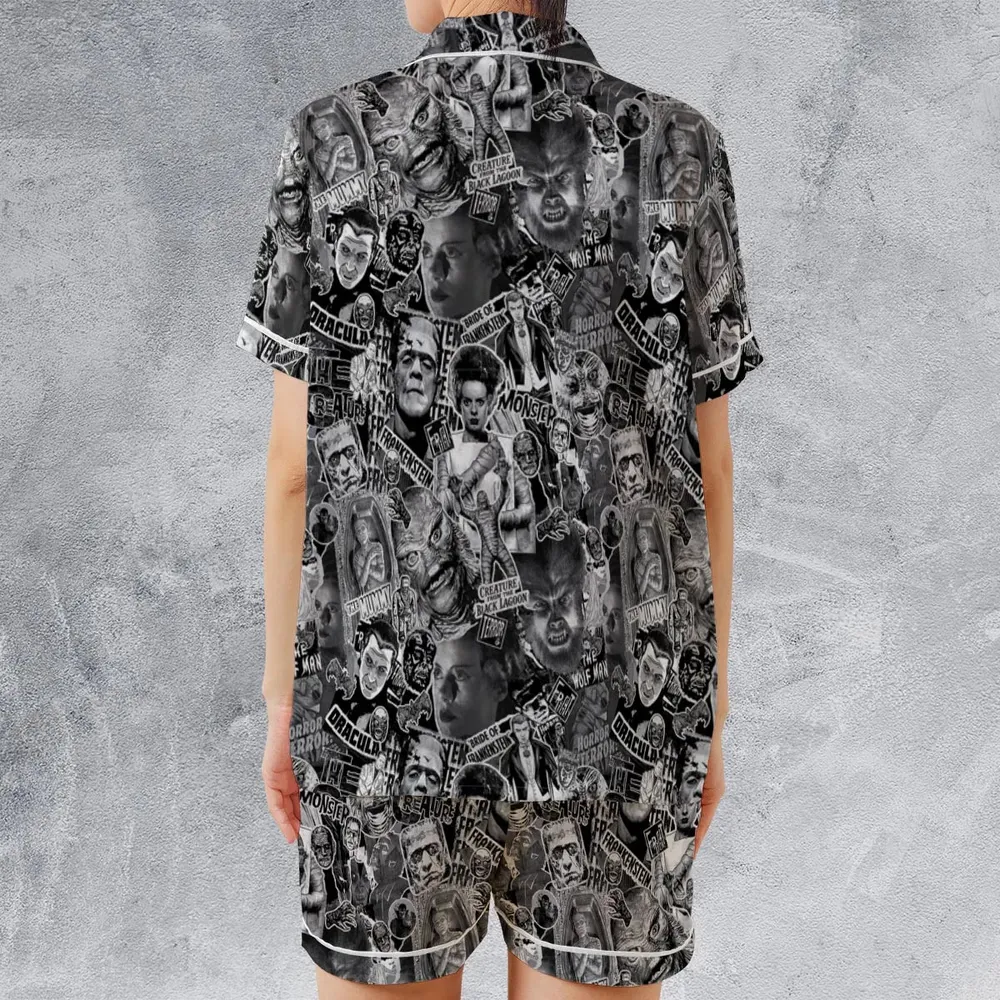 The Monsters Universal Classic Monsters Satin Short-Sleeve Pajamas Set - 2