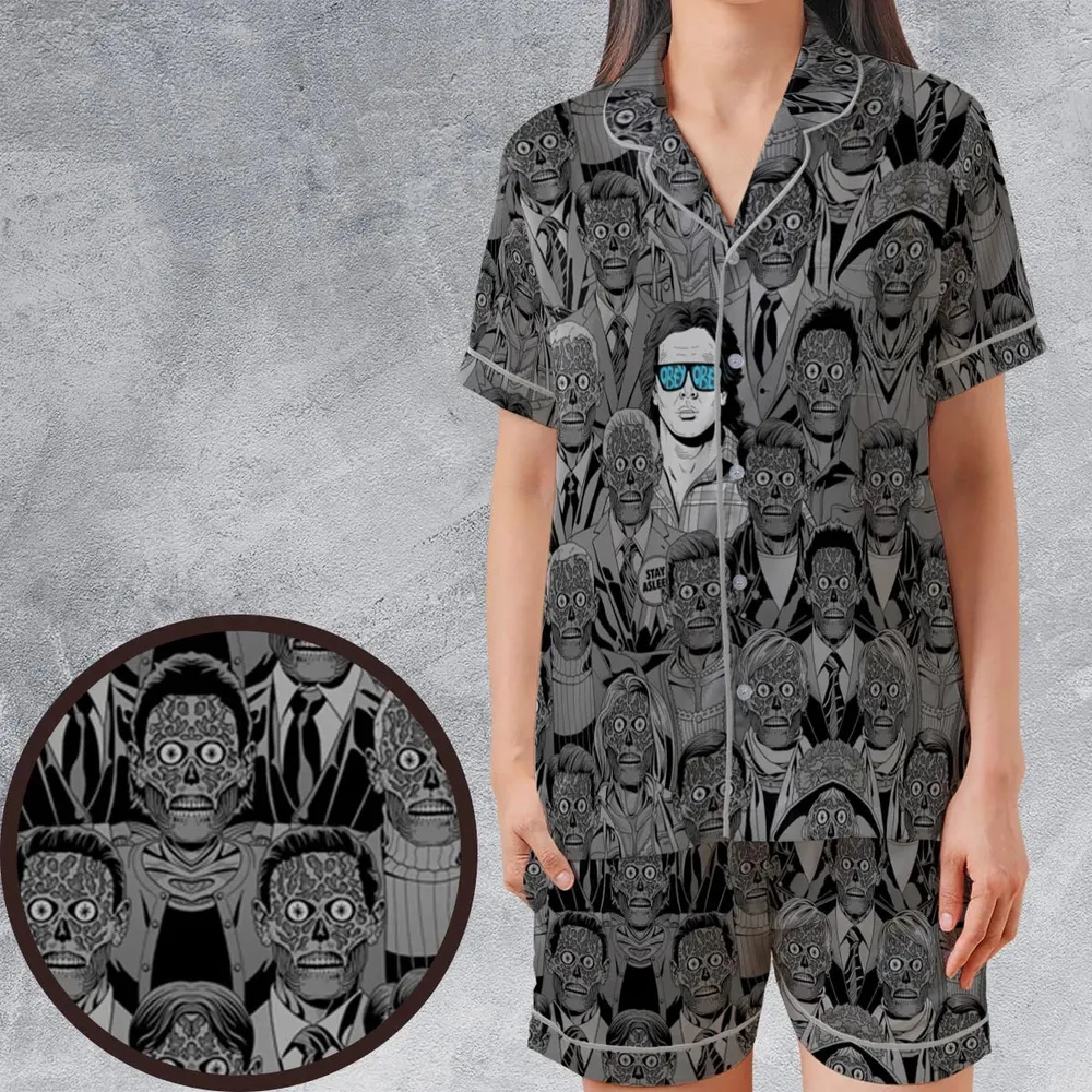 Obey Consume They Live Satin Short-Sleeve Pajamas Set - 1