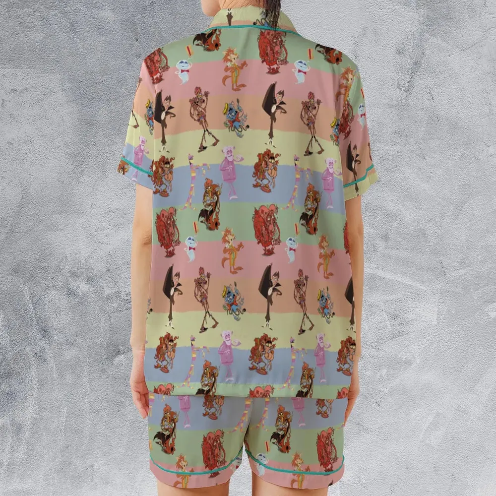 Spooky Monster Mash Cereal Monster Satin Short-Sleeve Pajamas Set - 2