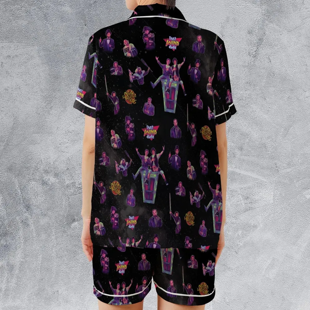 Wyld Stallyns Bill and Ted's Excellent Adventure Character Satin Short-Sleeve Pajamas Set - 2