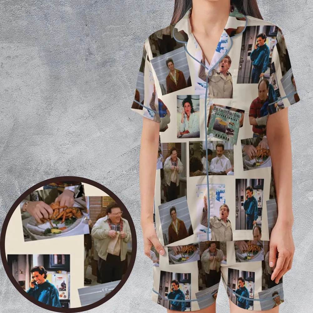 Seinfeld Famous Scenes Satin Short-Sleeve Pajamas Set - 1