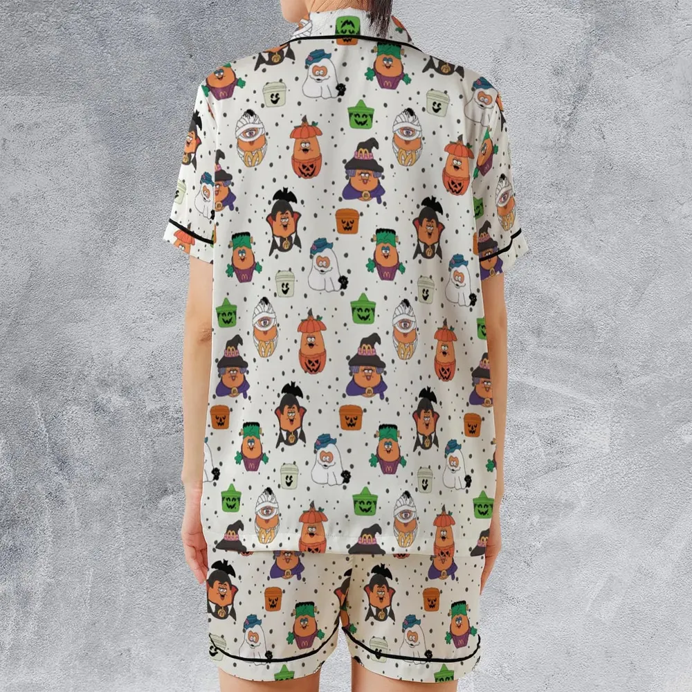 Memorable Friends McNugget Buddies Mcdonalds 1992 Satin Short-Sleeve Pajamas Set - 2