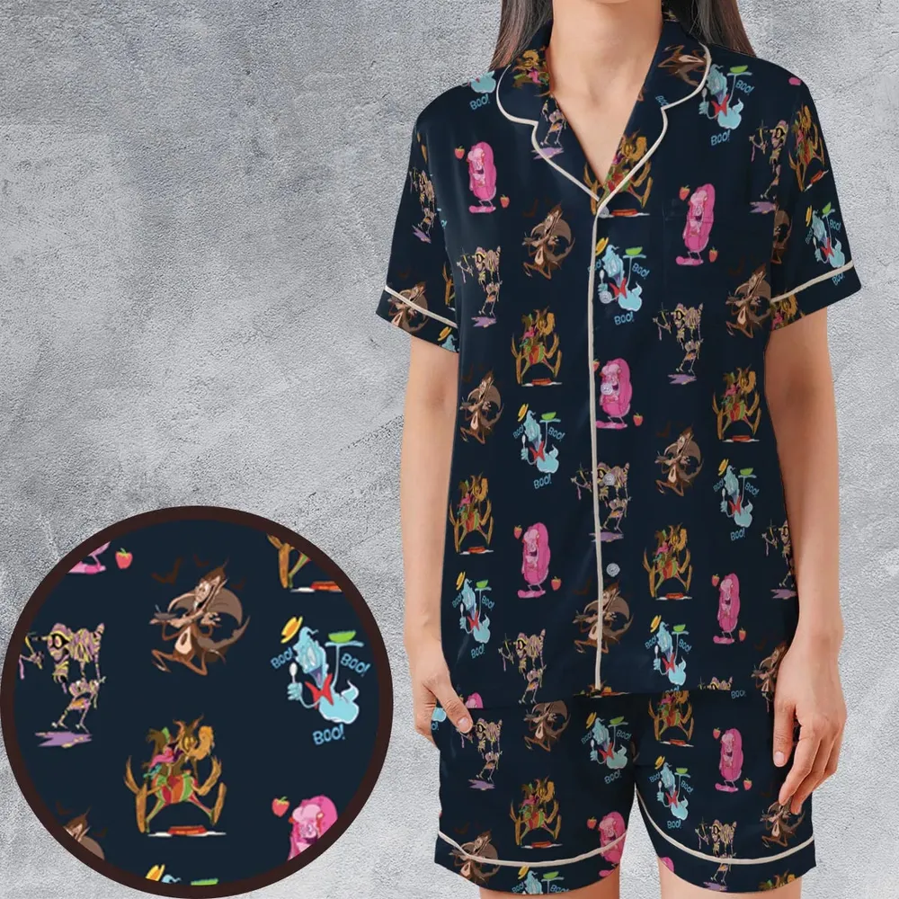 Funny Cereal Monsters Universal Monsters Satin Short-Sleeve Pajamas Set - 1