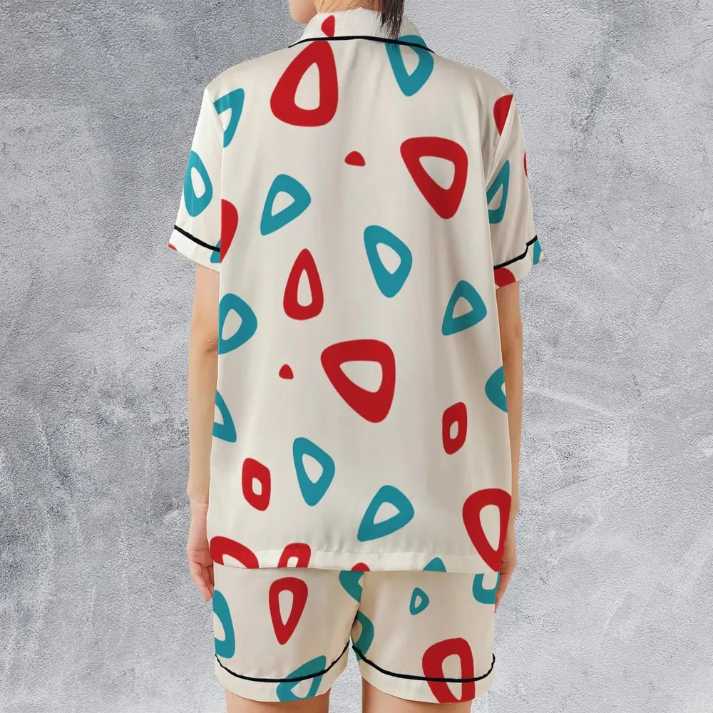 Togepi Pattern Pokemon Satin Short-Sleeve Pajamas Set - 2