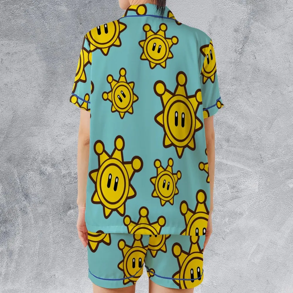 Shine Sprite Super Mario Button Up Satin Short-Sleeve Pajamas Set - 2