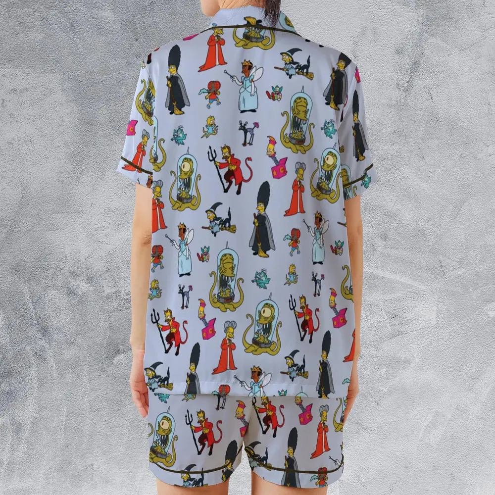 Halloween Costume The Simpsons Satin Short-Sleeve Pajamas Set - 2