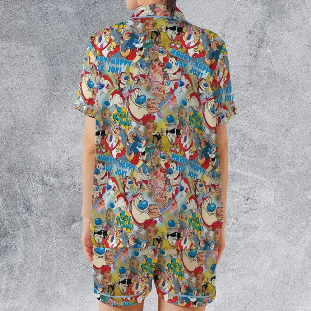 The Ren and Stimpy Show Satin Short-Sleeve Pajamas Set - 2