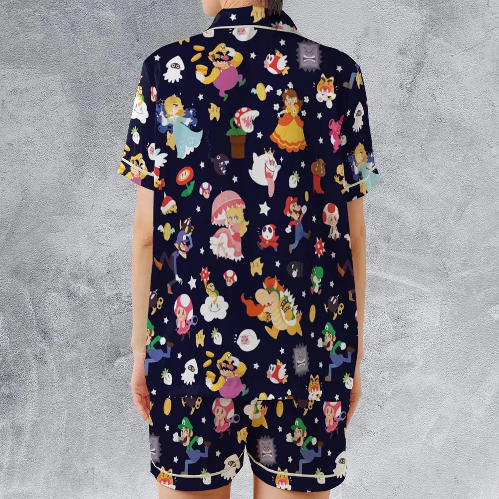 Mushroom Kingdom Super Mario Satin Short-Sleeve Pajamas Set - 2