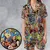 Satin Short-Sleeve Pajamas Set - YVD32RCK - 1