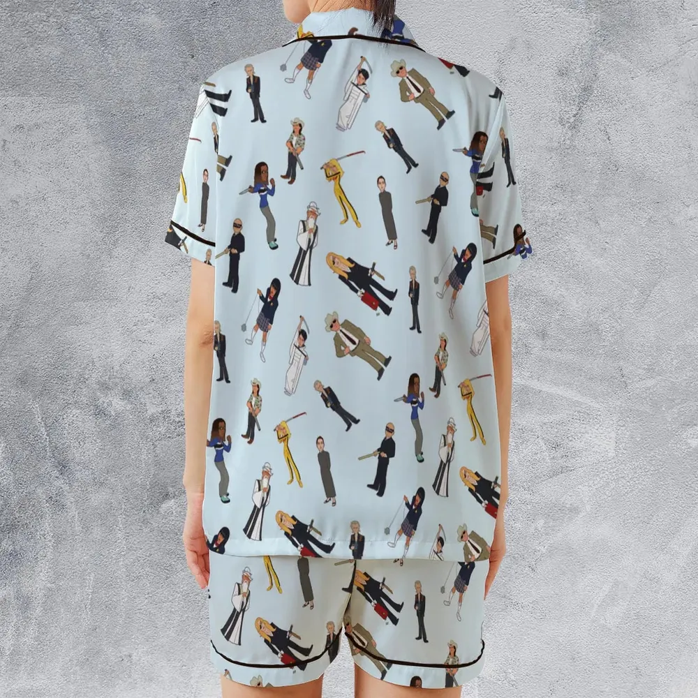 Tarantino Style Kill Bill Satin Short-Sleeve Pajamas Set - 2